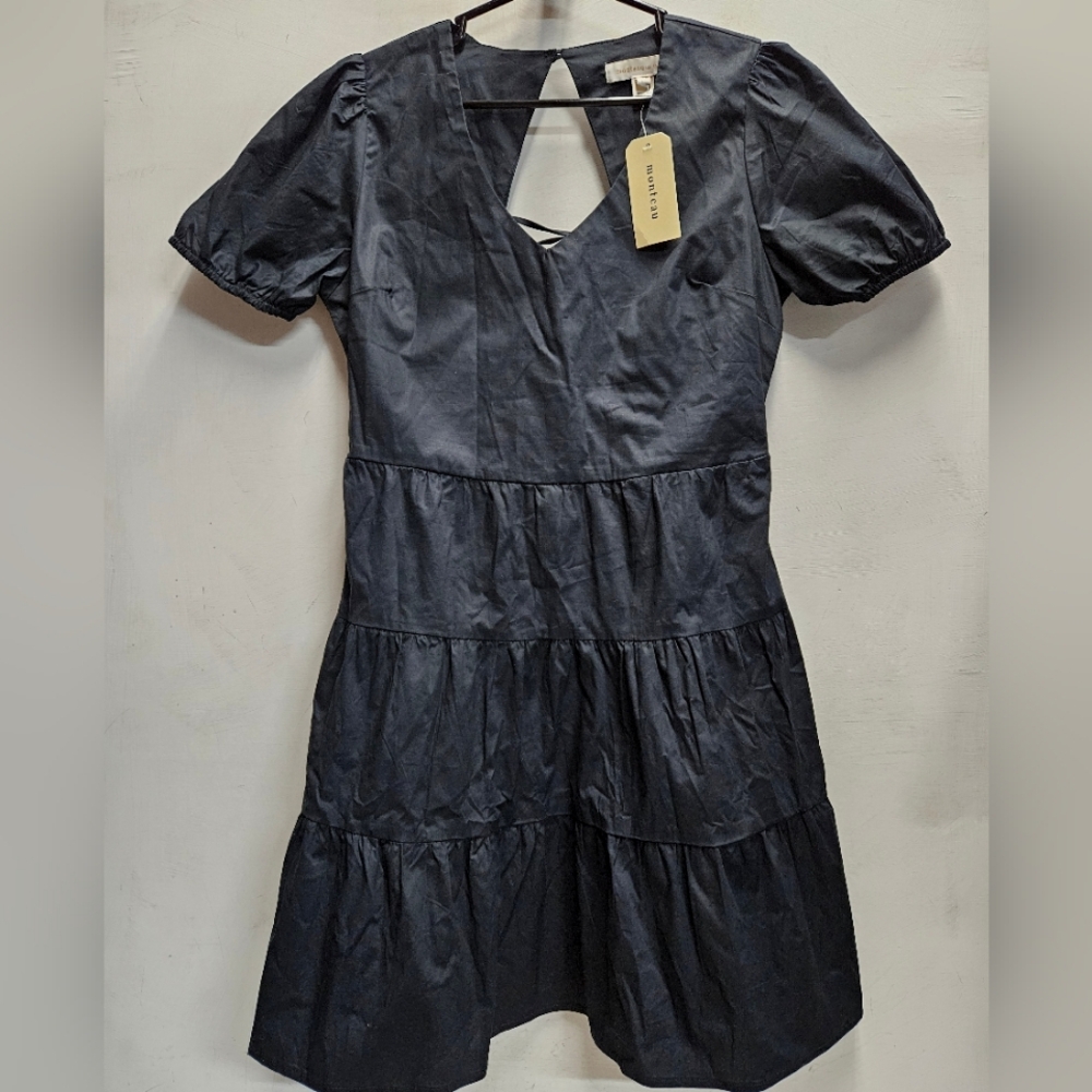 monteau Los Angeles new nwt black mini dress ~ womens large